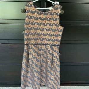 Girls Crewcuts dress, black and gold zebra print.